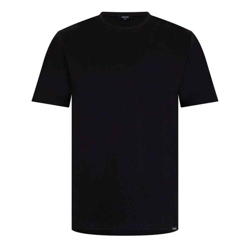 Capo Mens Mercerised Cotton Regular T-Shirt / Black